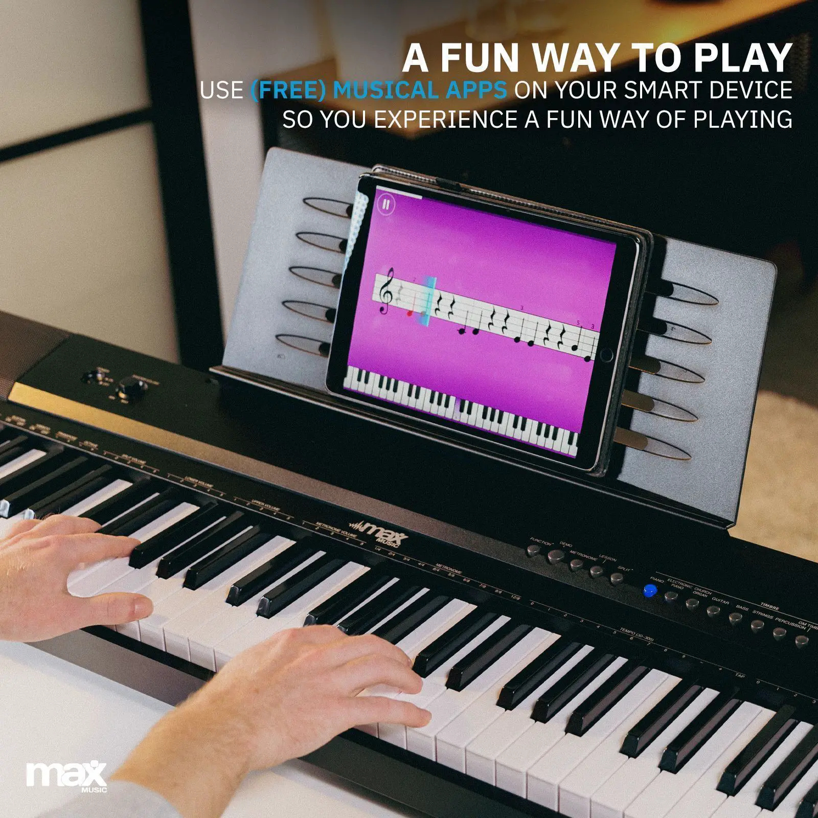 Retourdeal max kb6 digitale piano met 88 aanslaggevoelige toetsen en 8