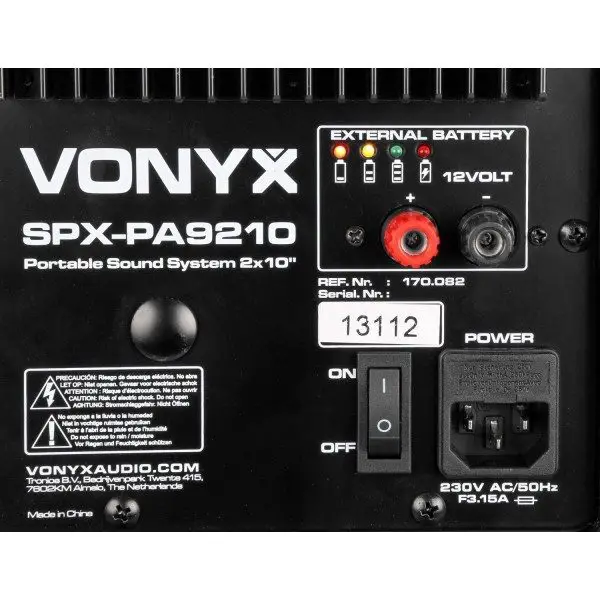 Retourdeal vonyx spx pa9210 mobiele speaker 2x 10 1000w op accu 7
