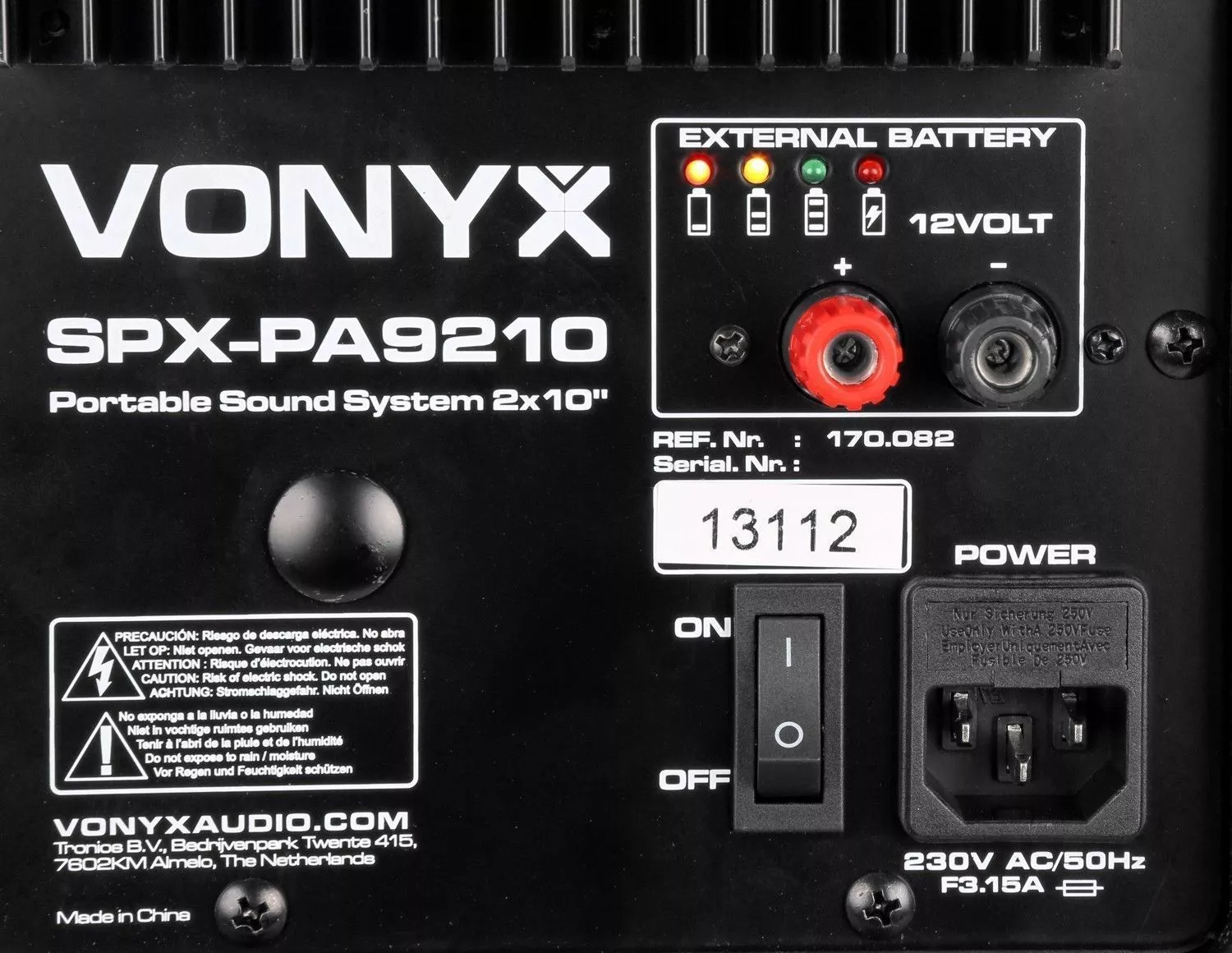 Retourdeal vonyx spx pa9210 mobiele speaker 2x 10 1000w op accu 7