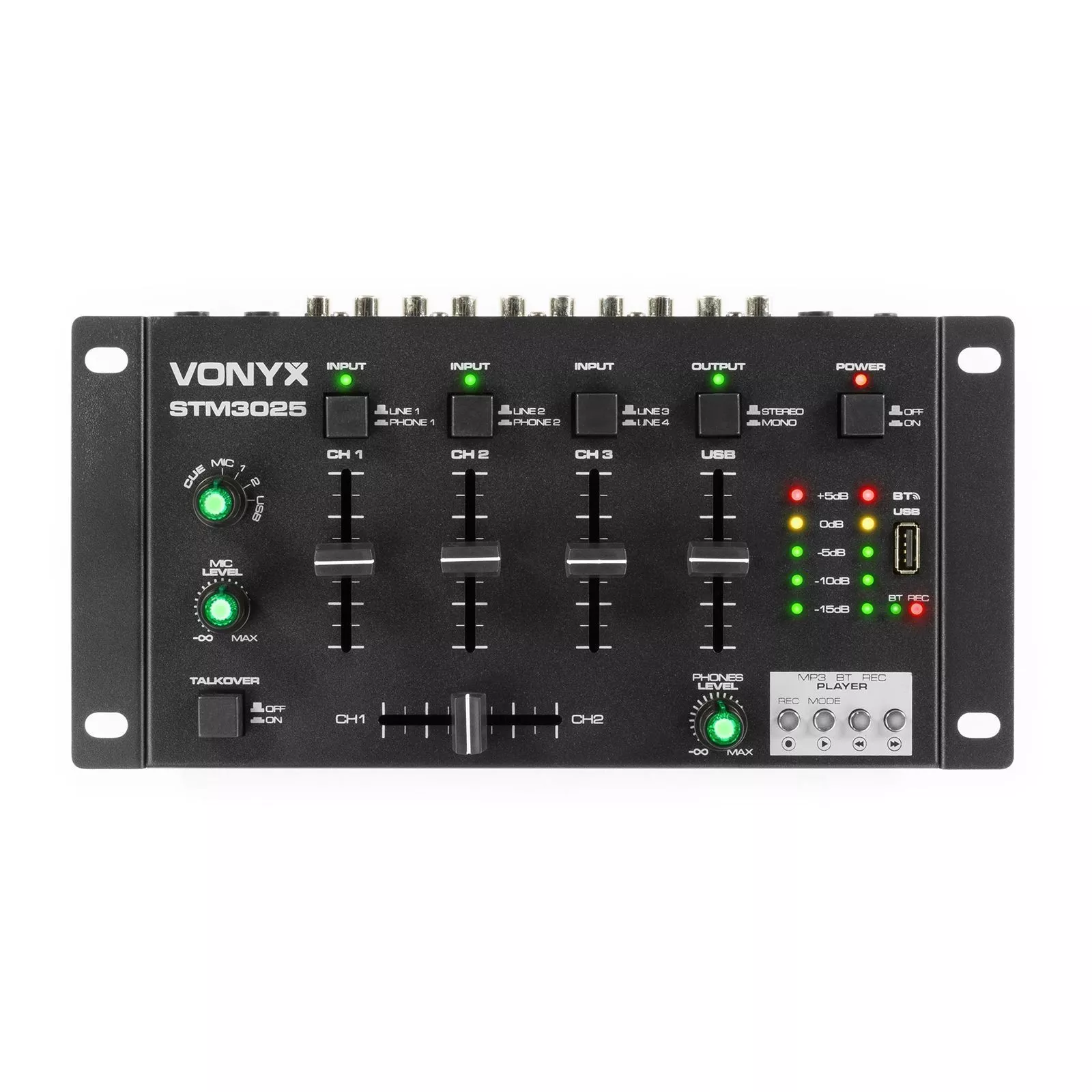 Retourdeal - Vonyx STM3025B mixer 4-kanaals met Bluetooth en USB mp3