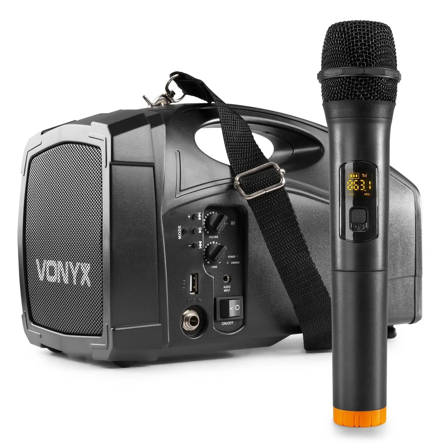 Vonyx ST014 draagbaar PA systeem met draadloze handmicrofoon