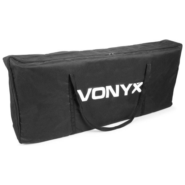 Retourdeal vonyx db3 dj booth met zwarte en witte lycra doeken 7