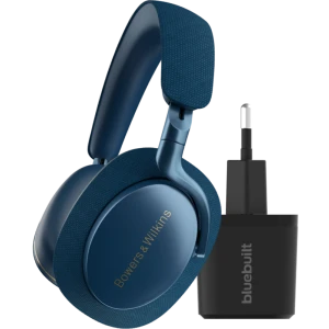 Bowers & Wilkins Px7 S2 Blauw + BlueBuilt Quick Charge Oplader met Usb A Poort 18W Zwart