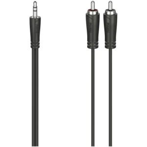 Hama AUDIOKABEL, 3,5-MM-JACK-STEKKER – 2 CINCH-STEKKER, STEREO, 1,5 M Audio kabel Zwart