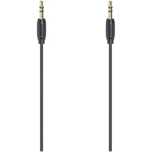 Hama Audiokabel, 3,5mm jack – 3,5mm jack, stereo, verguld, ultradun, 1,5 m Mini jack kabel Zwart