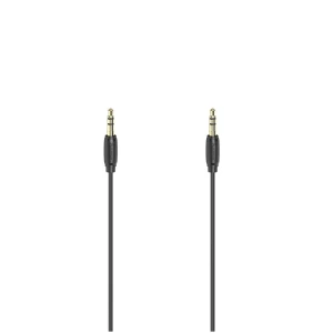 Hama Audiokabel, 3,5mm jack – 3,5mm jack, stereo, verguld, ultradun, 5,0 m Mini jack kabel Zwart