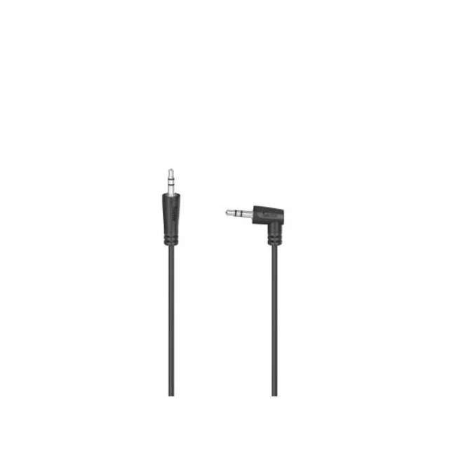 Hama Audiokabel, 3,5mm jack 90 graden – 3,5mm jack, stereo, 1,5 m Mini jack kabel Zwart