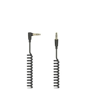 Hama Audiokabel Flexi-Slim spiraal, 3,5-mm-jack-st. 90 – stekker, stereo, 1,5 m Luidspreker kabel