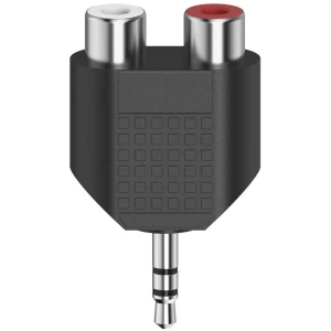 Hama Korte audio-adapter, 3,5-mm-jack-stekker stereo – 2x cinch-koppeling Luidspreker kabel