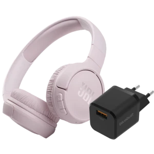 JBL Tune 510BT Roze + BlueBuilt Quick Charge Oplader met Usb A Poort 18W Zwart