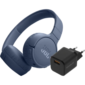 JBL Tune 670NC Blauw + BlueBuilt Quick Charge Oplader met Usb A Poort 18W Zwart