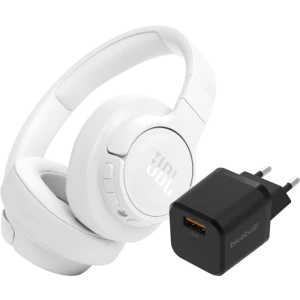 JBL Tune 770NC Wit + BlueBuilt Quick Charge Oplader met Usb A Poort 18W Zwart