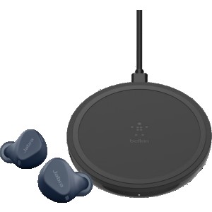 Jabra Elite 4 Active Marineblauw + Belkin Boost Up Draadloze Oplader 10W Zwart