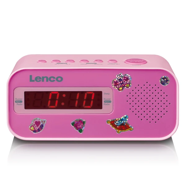 Lenco cr-205pk wekker radio roze